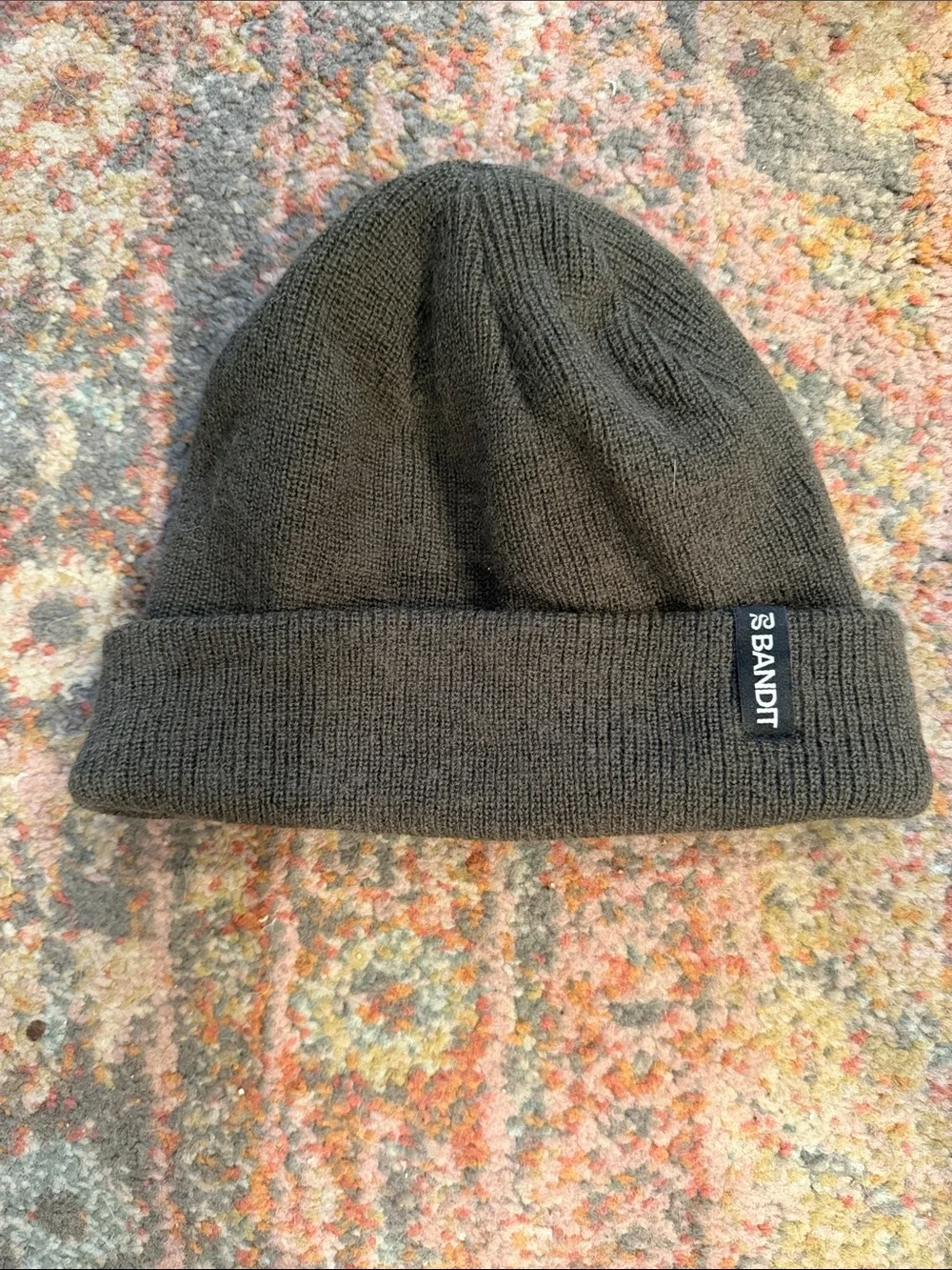 Bandit Running Olive Green Knit Merino Beanie